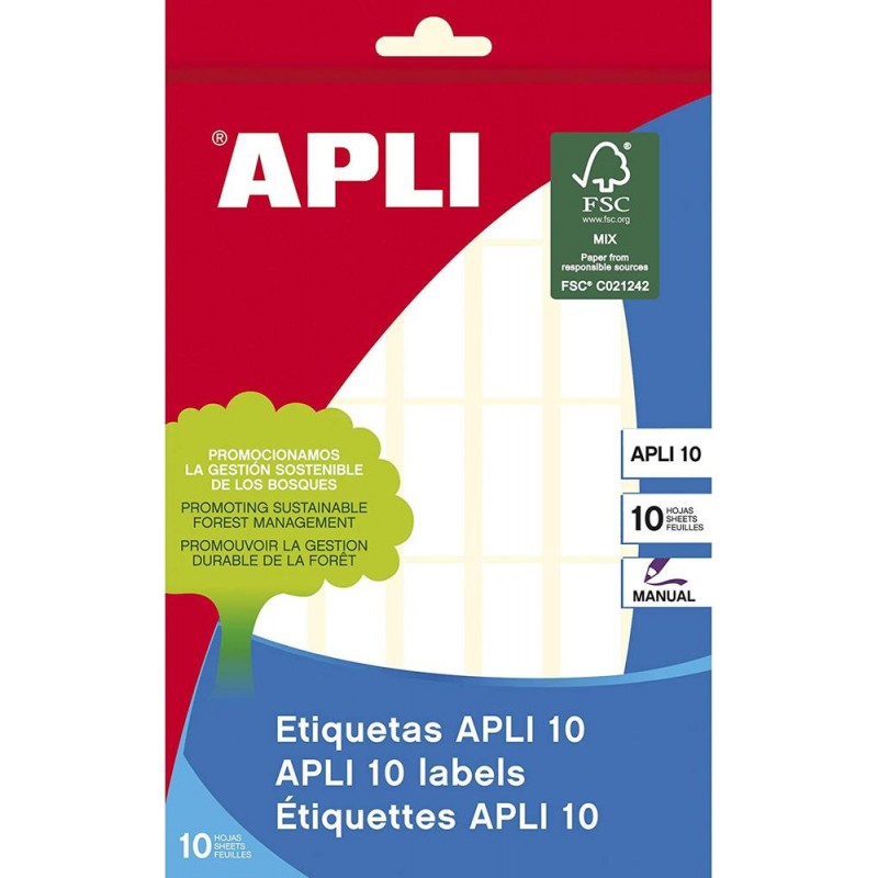 Etiquetas adhesivas apli 12x30mm 350 unidades