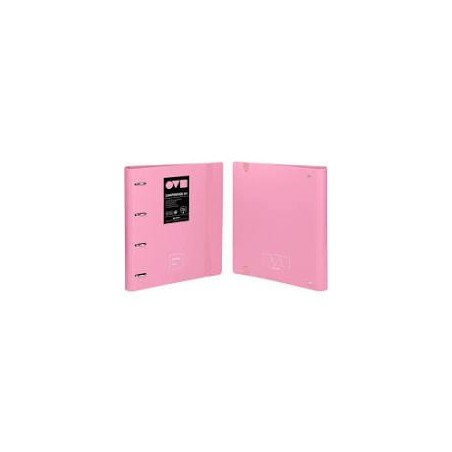 Carpebook 4 anillas 35 mm a4 unequal minimal rosa