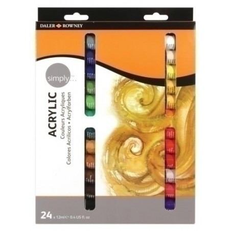 Estuche de 24 pinturas acrilicas daler rowney 12ml