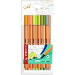 Pack 10 rotuladores stabilo point 88 colores surti