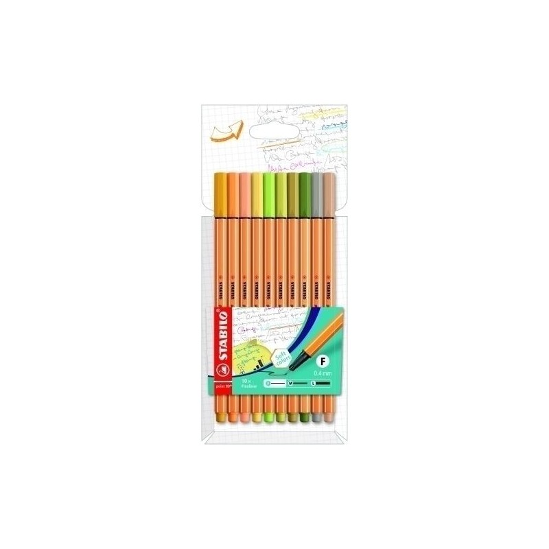 Pack 10 rotuladores stabilo point 88 colores surti Pack 10 rotuladores stabilo point 88 colores surti
