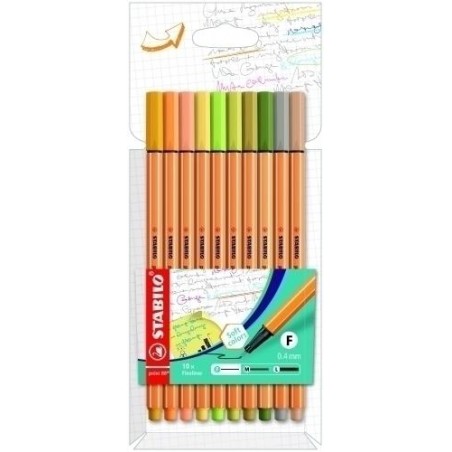 Pack 10 rotuladores stabilo point 88 colores surti