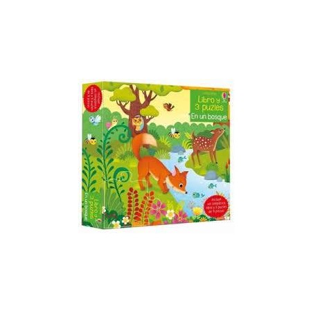 En un bosque. Libro y 3 puzles