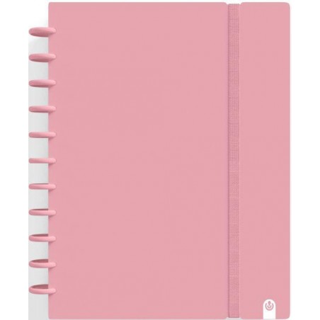 Cuaderno ingeniox A4 cuadro 5x5 rosa pastel