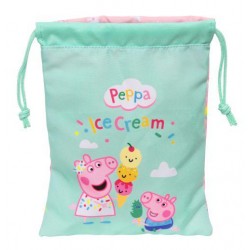 Saquito merienda peppa pig ice cream 20x25cm