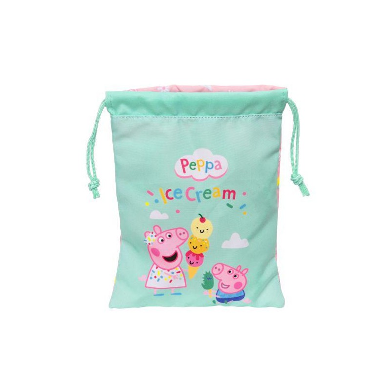 Saquito merienda peppa pig ice cream 20x25cm