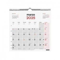 Calendario Anual 2025 Finocam Pared 300 x 300 mm