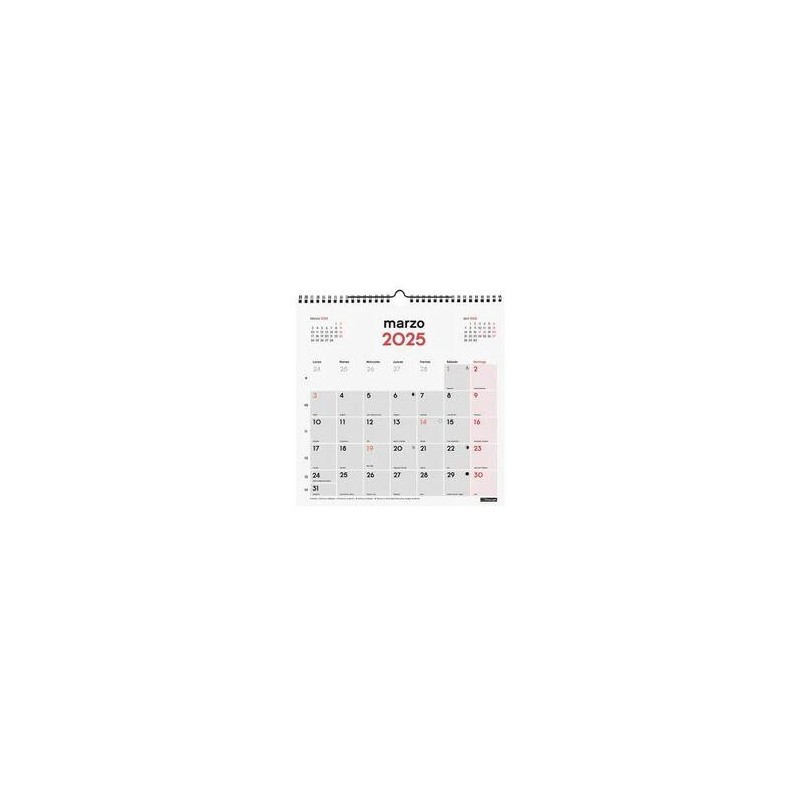 Calendario Anual 2025 Finocam Pared 300 x 300 mm Calendario Anual 2025 Finocam Pared 300 x 300 mm