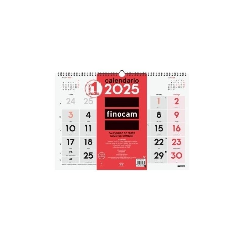 Calendario 2025 pared números grandes L 430x310 Calendario 2025 pared números grandes L 430x310