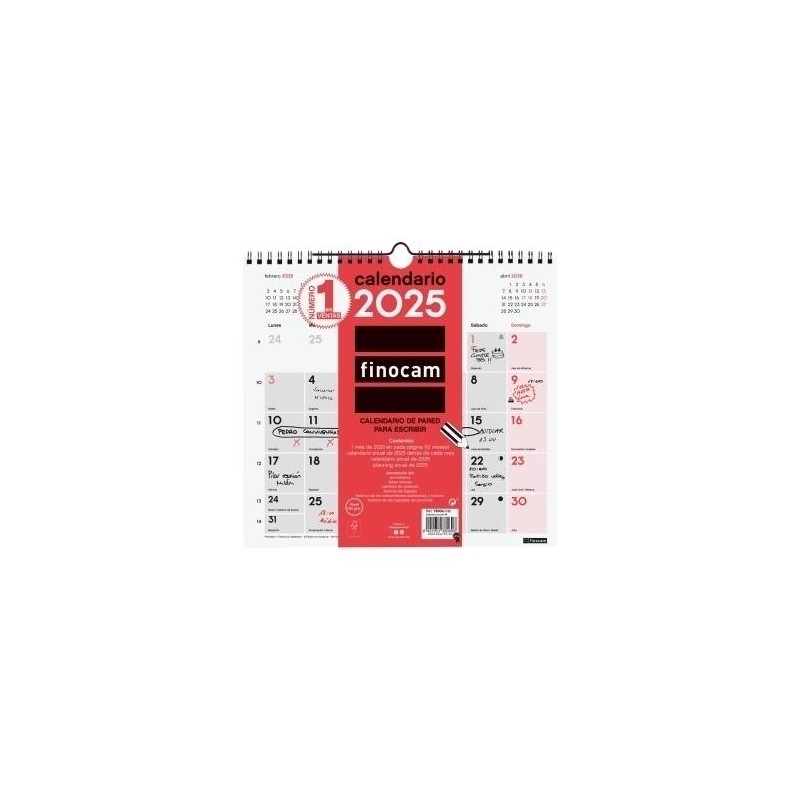 Calendario 2025 pared mensual escribir M Calendario 2025 pared mensual escribir M