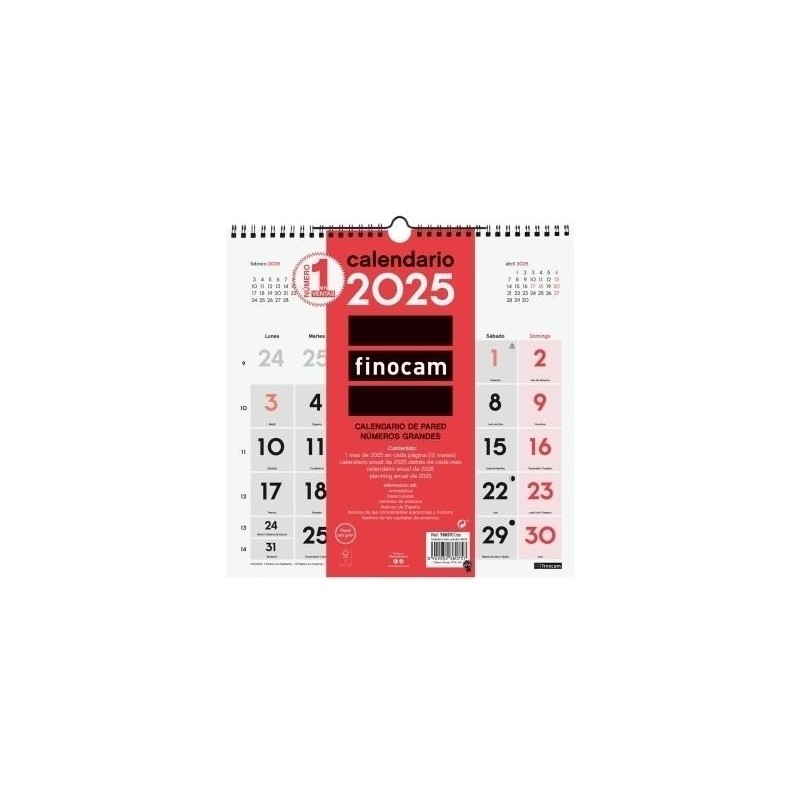 Calendario 2025 mensual números grandes 300x300 Calendario 2025 mensual números grandes 300x300