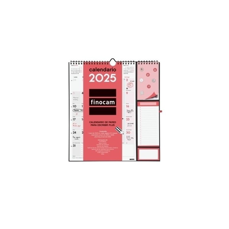 Calendario 2025 mensual pared escribir plus Calendario 2025 mensual pared escribir plus