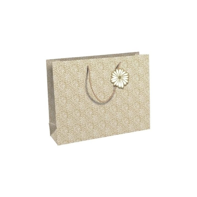 Bolsa de papel kraft decorado nature 37x27x12cm Bolsa de papel kraft decorado nature 37x27x12cm