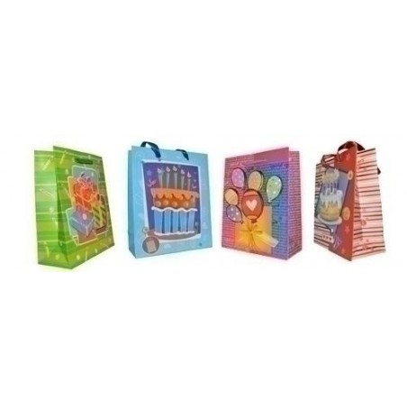 Bolsa de papel con relieve 18x23x8 5cm surtidas