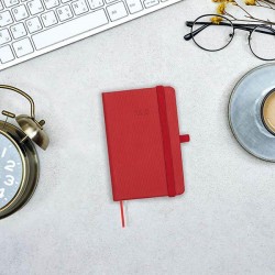Agenda año 2025 textura M2 8x13cm sv rojo