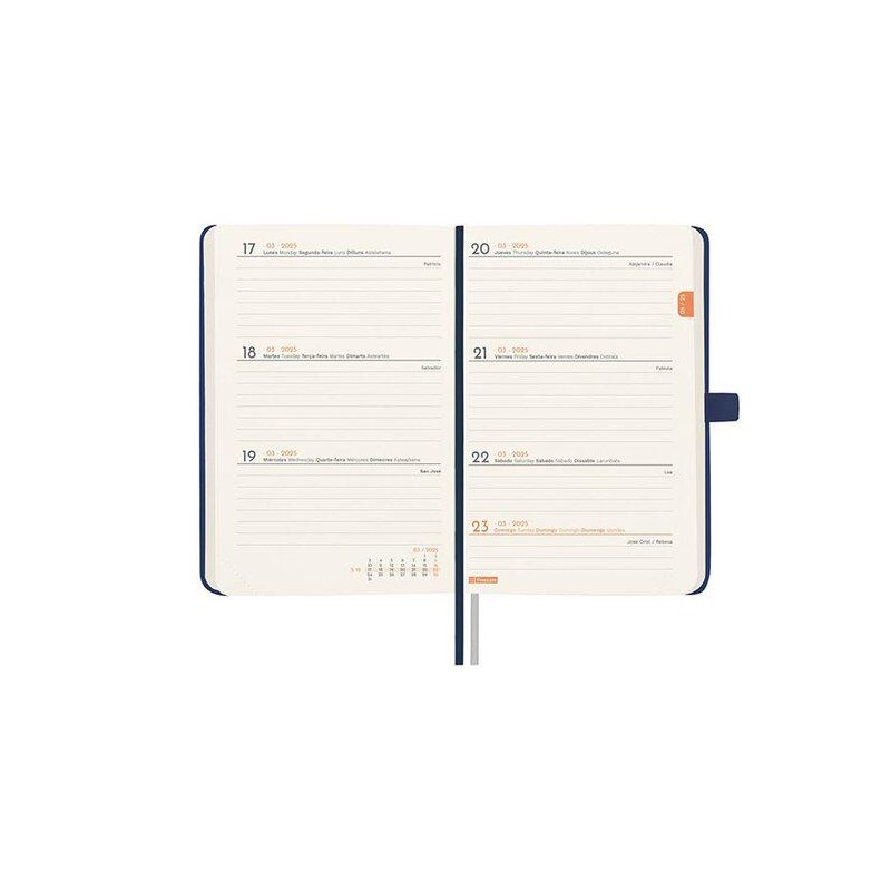 Agenda año 2025 textura M2 8x13cm sv azul