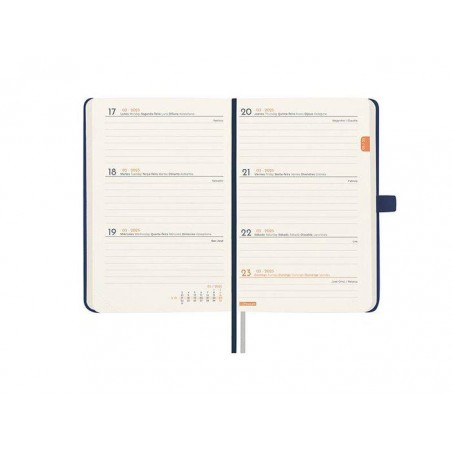 Agenda año 2025 textura M2 8x13cm sv azul