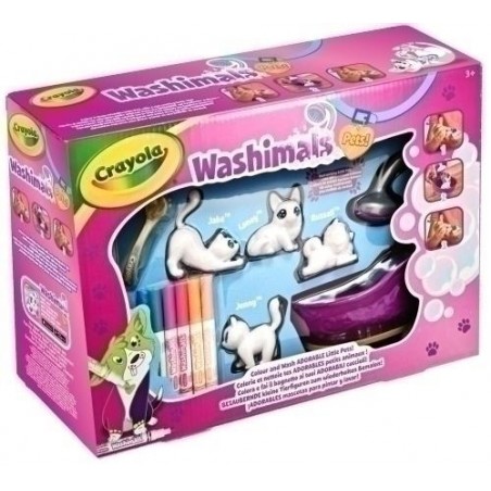 Juego washimals bañera y 4 mascotas crayola
