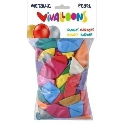 Bolsa de 100 globos vivallons metalizados