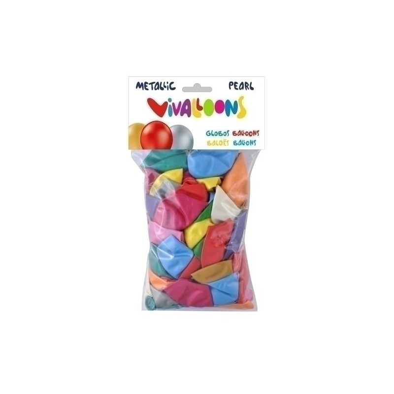 Bolsa de 100 globos vivallons metalizados Bolsa de 100 globos vivallons metalizados