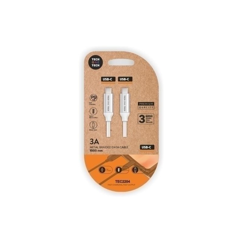 Cable usb tipo C alto rendimiento 3A blanco