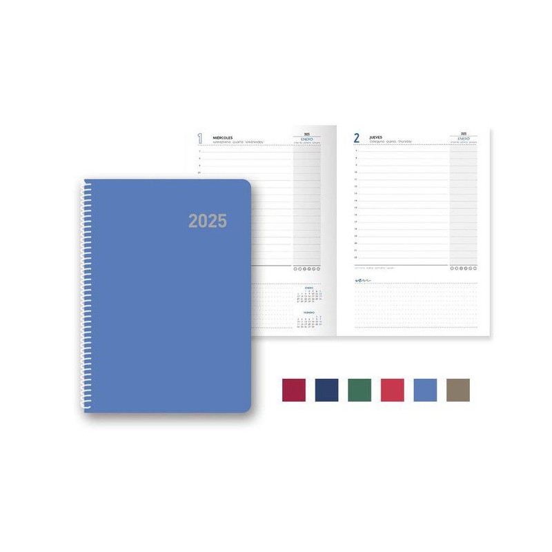 Agenda ingraf roma 2025 con espiral 15x21cm D/P 6C