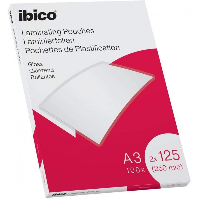 Caja 100 fundas plasatificar A3 125 micras brillo