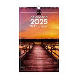Calendario 2025 de pared para escribir atardeceres