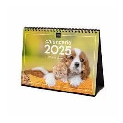 Calendario 2025 de sobremesa perros & gatos