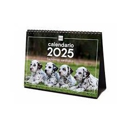 Calendario 2025 de sobremesa cachorros cariñosos