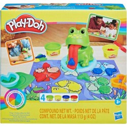 Primeras creaciones con rana y los colores play-do