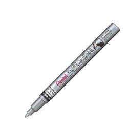 Rotulador permanente pentel color plata