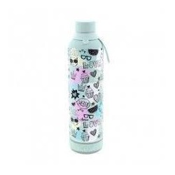 Botella térmica 600 ml con altavoz mint hello girl