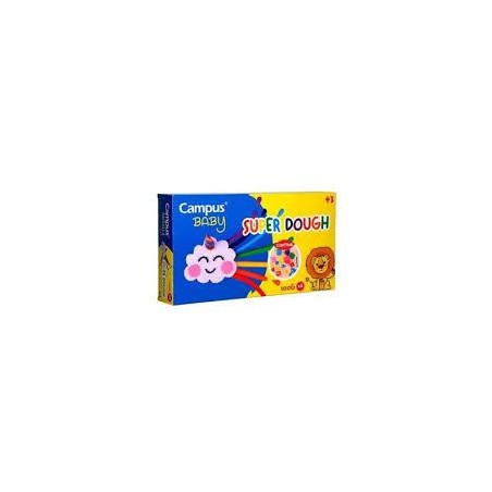 Pasta Modelar Campus Baby Super Dough 100 g 6 Bote