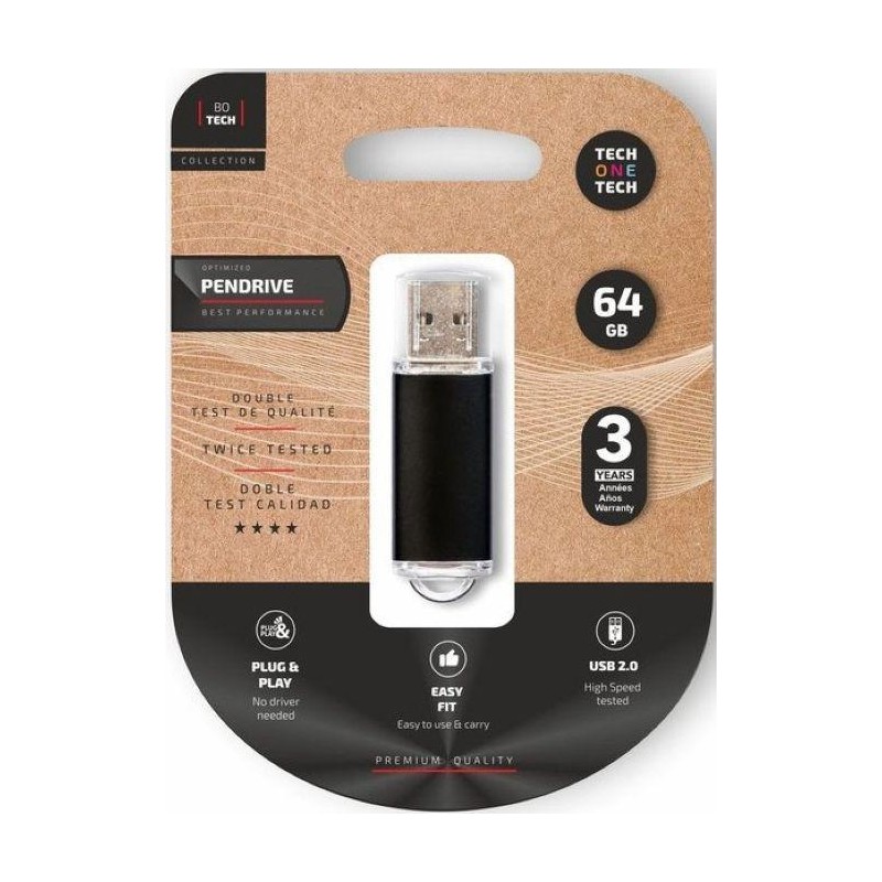 Memoria USB 64 GB negro tech one tech