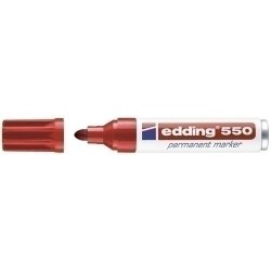 Rotulador permanente edding 550 rojo punta redonda