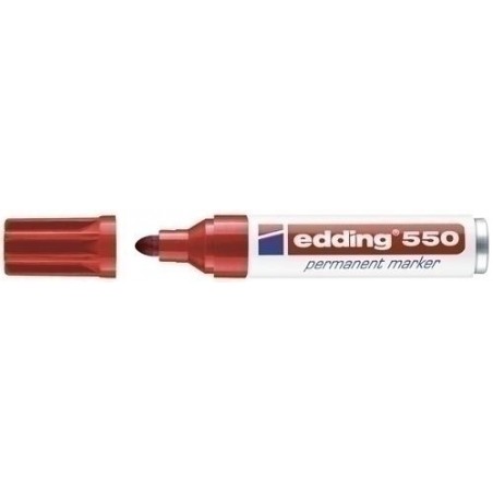 Rotulador permanente edding 550 rojo punta redonda