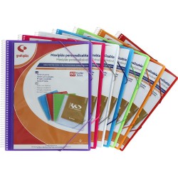 Carpeta 30 fundas A4 con espiral maxiplás violeta