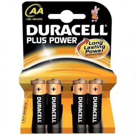 Blister 4 pilas AA duracell plus LR6