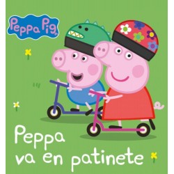 Peppa Pig  Libro de cartón - Peppa va en patinete