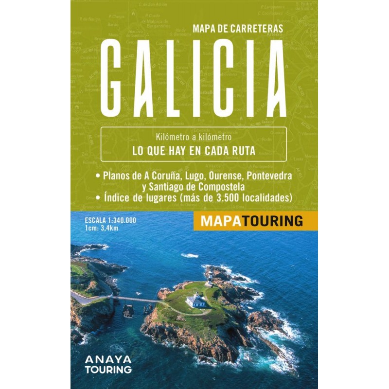 Mapa de carreteras Galicia desplegable escala 1 Mapa de carreteras Galicia desplegable escala 1