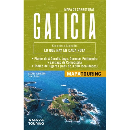 Mapa de carreteras Galicia  desplegable   escala 1
