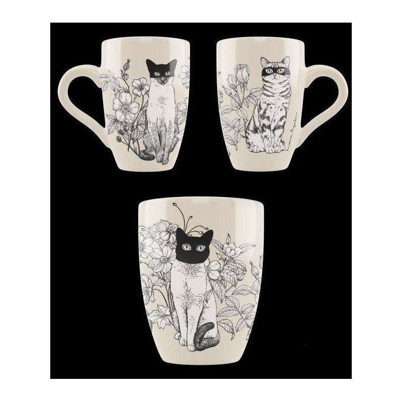 Taza extra grande tres gatos
