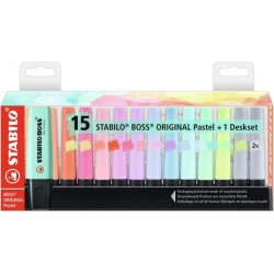 Estuche 15 marcador fluorescente stabilo boss past