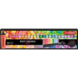 Estuche 23 marcador fluorescente stabilo boss arty