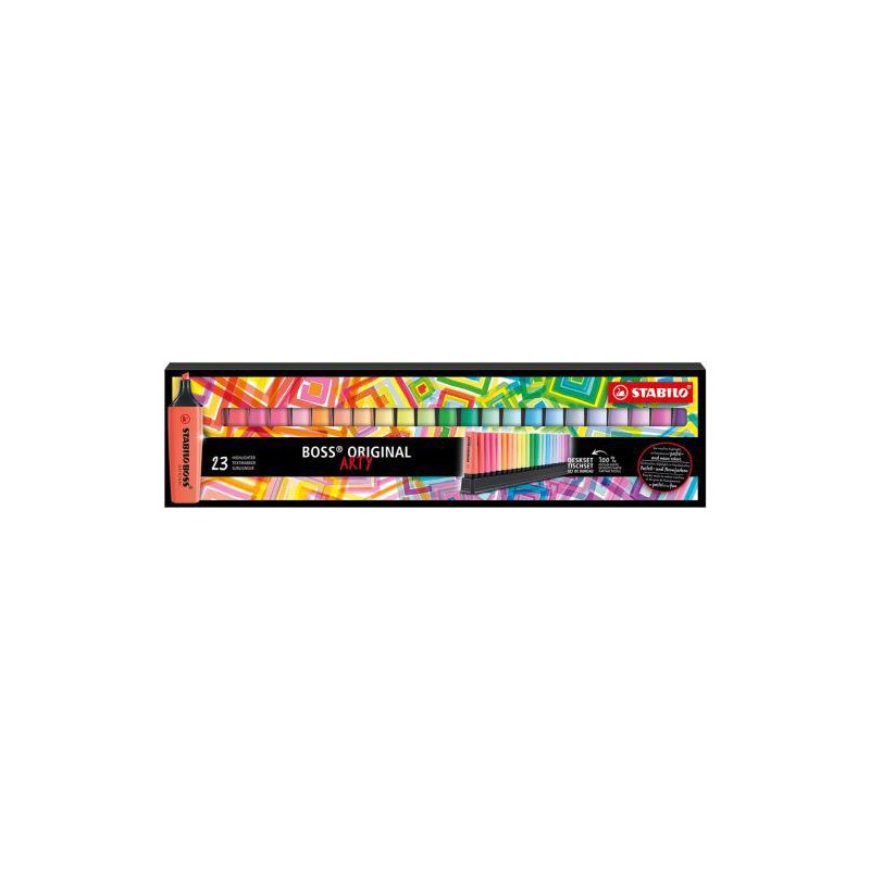 Estuche 23 marcador fluorescente stabilo boss arty
