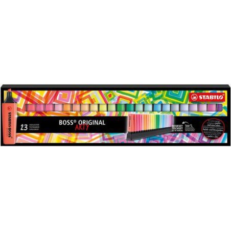 Estuche 23 marcador fluorescente stabilo boss arty