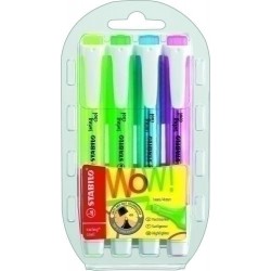 Estuche de 4 marcadores fluor stabilo swing cool