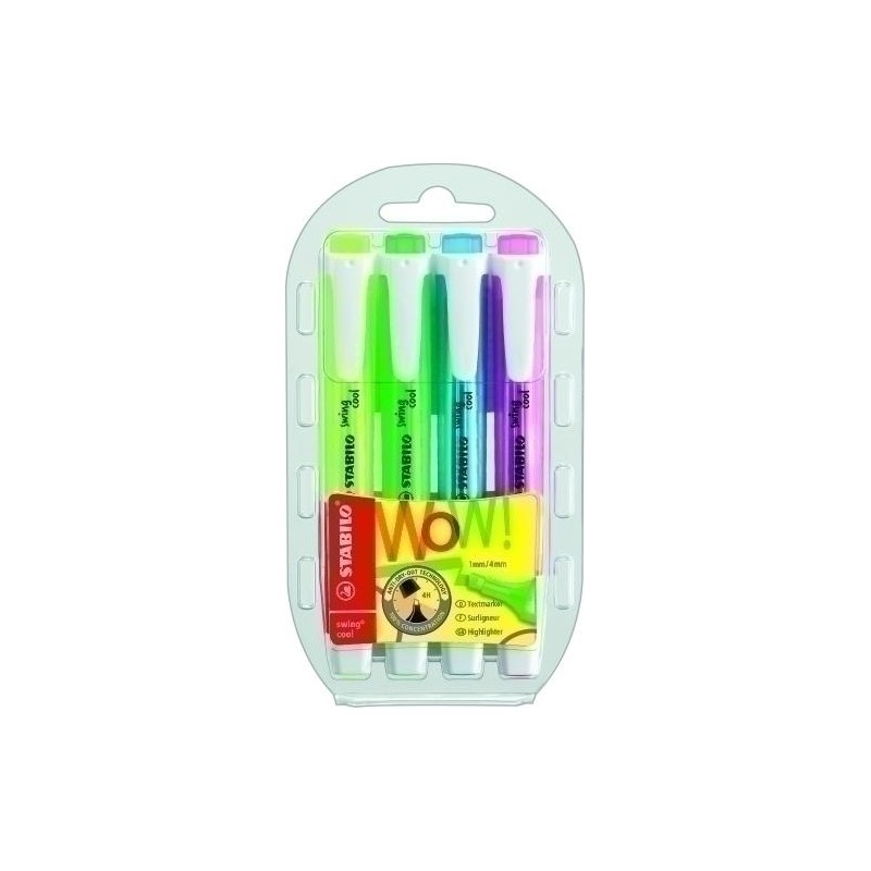 Estuche de 4 marcadores fluor stabilo swing cool Estuche de 4 marcadores fluor stabilo swing cool