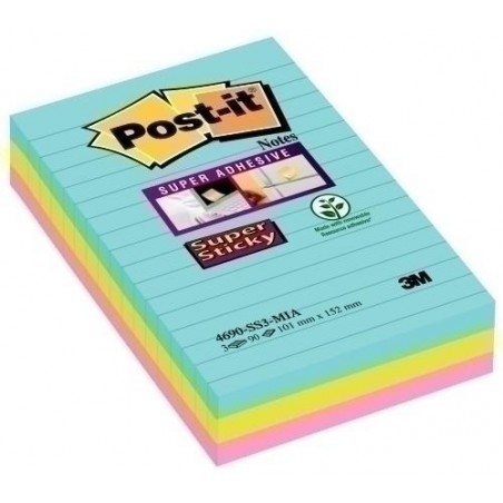 Taco notas post-it 4690 super sticky 101x152 miami
